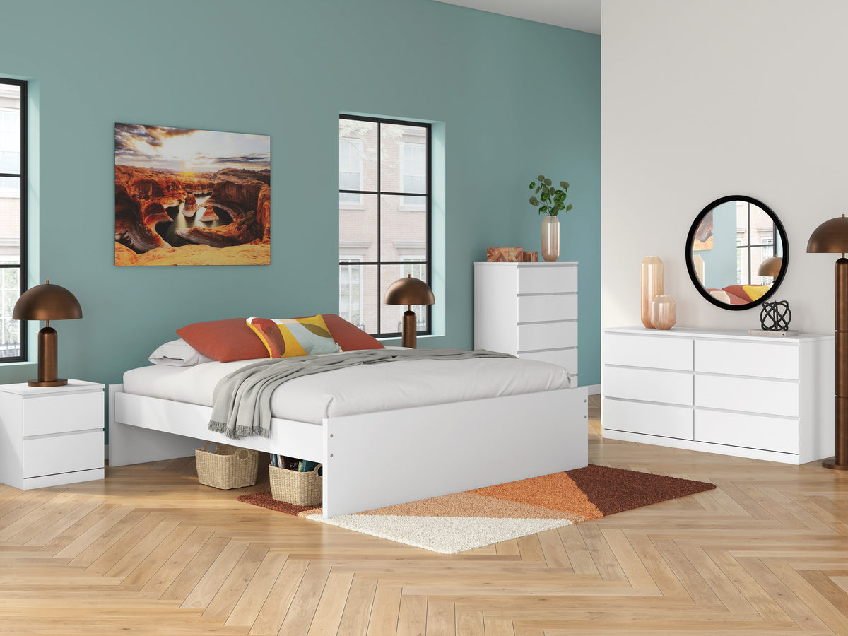 Onita White Platform Bedroom Set