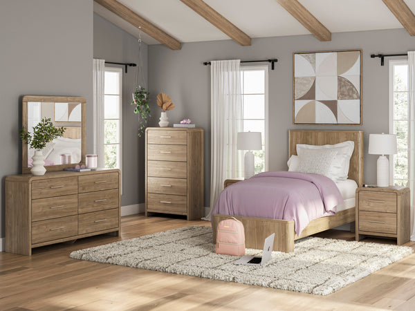 Gramburg Warm Natural Brown Youth Panel Bedroom Set