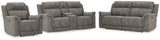 Next-Gen DuraPella Slate Power Reclining Living Room Set — Slate / Sofa & Loveseat & Recliner