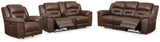 Stoneland Chocolate Power Reclining Living Room Set — Chocolate / Sofa & Loveseat & Recliner