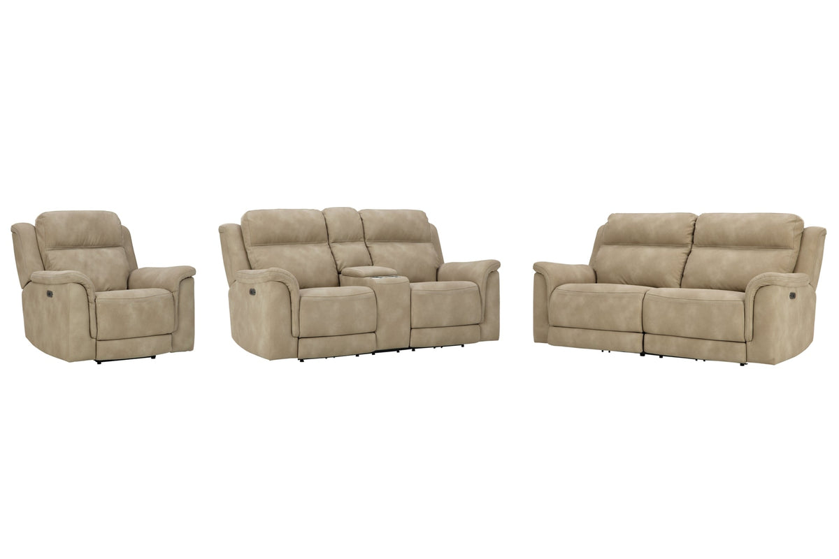 Next-Gen DuraPella Sand Power Reclining Living Room Set — Sand / Sofa & Loveseat & Recliner