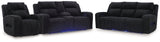 Forest Lake Black Power Reclining Living Room Set — Black / Sofa & Loveseat & Chair