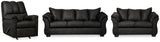 Darcy Black Living Room Set — Black / Sofa & Loveseat & Recliner