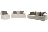 Soletren Stone Living Room Set — Stone / Sofa & Loveseat & Accent Chair