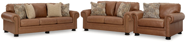 Carianna Caramel Leather Living Room Set