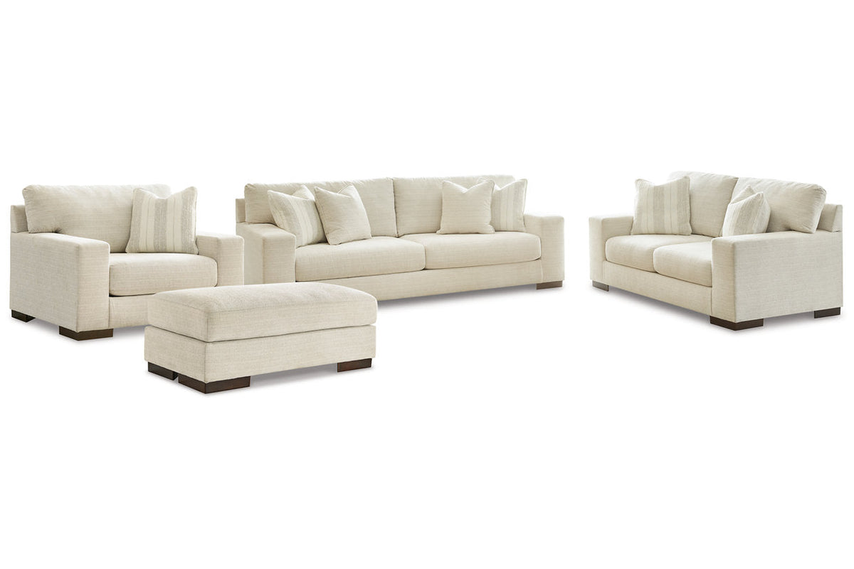 Maggie Birch Living Room Set — Birch / Sofa & Loveseat & Chair & Ottoman