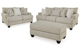Asanti Fog Living Room Set — Fog / Sofa & Loveseat & Ottoman