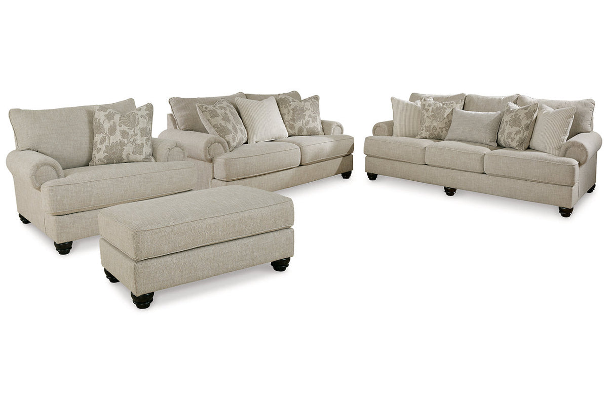 Asanti Fog Living Room Set — Fog / Sofa & Loveseat & Chair & Ottoman