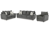 Stairatt Gravel Living Room Set — Gravel / Sofa & Loveseat & Chair