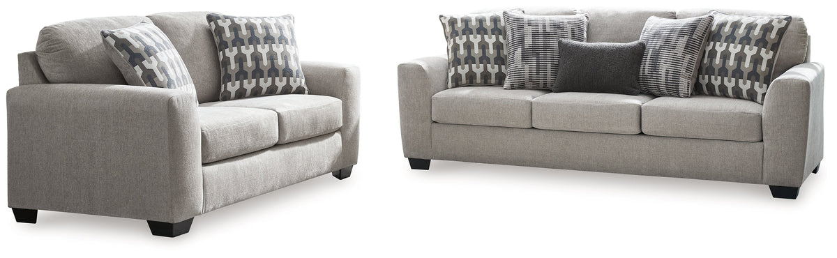 Avenal Park Flannel Living Room Set — Flannel / Sofa & Loveseat