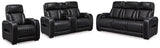 Boyington Black Power Reclining Living Room Set — Black / Sofa & Loveseat & Chair