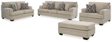 Stonemeade Taupe Living Room Set — Taupe / Sofa & Loveseat & Chair & Ottoman