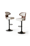 Zenith White Adjustable Barstool, Set of 2 | Olivia Furniture