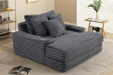 Puflo Charcoal Oversized Chaise | Olivia Furniture