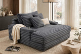 Puflo Charcoal Oversized Chaise | Olivia Furniture