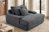 Puflo Charcoal Oversized Chaise | Olivia Furniture