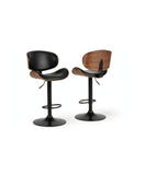 Costway Black/Brown 33" Barstool, Set of 2 | Olivia Furniture
