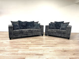 Bozo Charcoal Sofa and Loveseat | Olivia Furniture