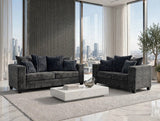 Bozo Charcoal Sofa and Loveseat | Olivia Furniture