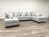 Bozo Gray Double Chaise Sectional | Olivia Furniture