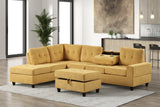Heights Mustard Performans Fabric Reversible Sectional with Storage Ottoman | Olivia Furniture