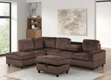51Heights Chocolate Reversible Sectional & Storage Ottoman – image 1 | Olivia Furniture