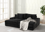 Edna Black Oversized Double Chaise Sectional | Olivia Furniture