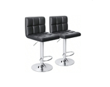 Backrest Black Adjustable Barstool, Set of 2 | Olivia Furniture