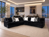 Elias Black Oversized Sectional | Olivia Furniture