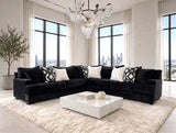 Elias Black Oversized Sectional | Olivia Furniture