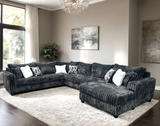 Volna Charcoal Sectional | Olivia Furniture