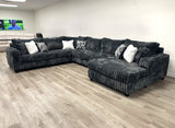 Volna Charcoal Sectional | Olivia Furniture