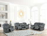 Andres Gray 3-Piece Reclining Living Room Set | Olivia Furniture