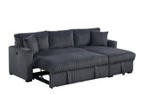 Aria Charcoal Sectional With Pull-Out Bed & Storage Chaise | Olivia Furniture
