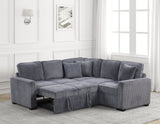 Ariel Charcoal Sectional With Pull-Out Bed | Olivia Furniture