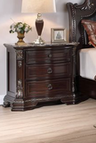 Stana Brown Marble Top Nightstand | Olivia Furniture