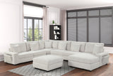Bazooka Beige 7-Piece Modular Sectional with Ottoman | Olivia Furniture