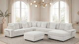Bazooka Beige 7-Piece Modular Sectional with Ottoman | Olivia Furniture