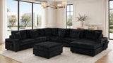 Bazooka Black 7-Piece Modular Sectional with Ottoman | Olivia Furniture