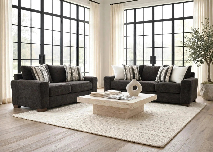 Behold Black Sofa & Loveseat Set – image 1 | Olivia Furniture