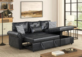 Bellina Black Sectional With Pull-Out Bed – image 1 | Olivia Furniture