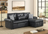 Bellina Black Sectional With Pull-Out Bed – image 2 | Olivia Furniture