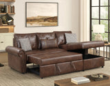 Bellina Brown Sectional With Pull-Out Bed – image 1 | Olivia Furniture