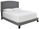 Benno Gray Tufted King Platform Bed | Olivia Furniture