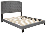 Benno Gray Tufted King Platform Bed | Olivia Furniture
