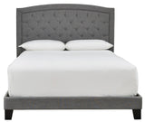 Benno Gray Tufted King Platform Bed | Olivia Furniture