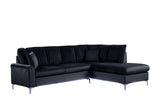 Candy Black RAF Chaise Sectional with LED Lights | Olivia Furniture
