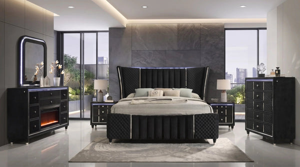 Cleopatra Black 4-piece Bedroom Set – product image 1 | Olivia Furniture