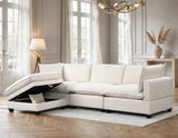 Cloud Sand Linen 4-Piece Modular Sectional | Olivia Furniture