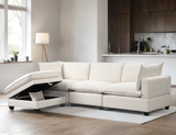 Cloud Sand Linen 4-Piece Modular Sectional | Olivia Furniture